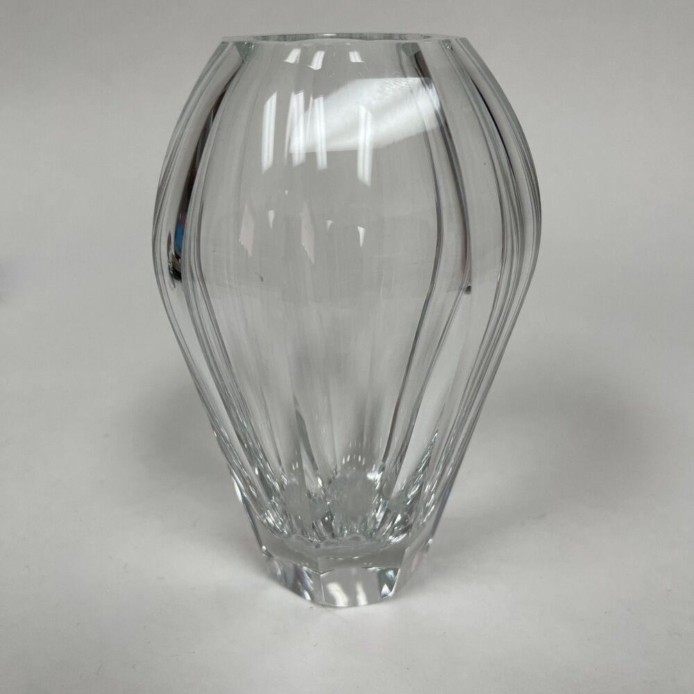 Moser Vase‎ Clear Glass Corsica Panels Almost 6" High